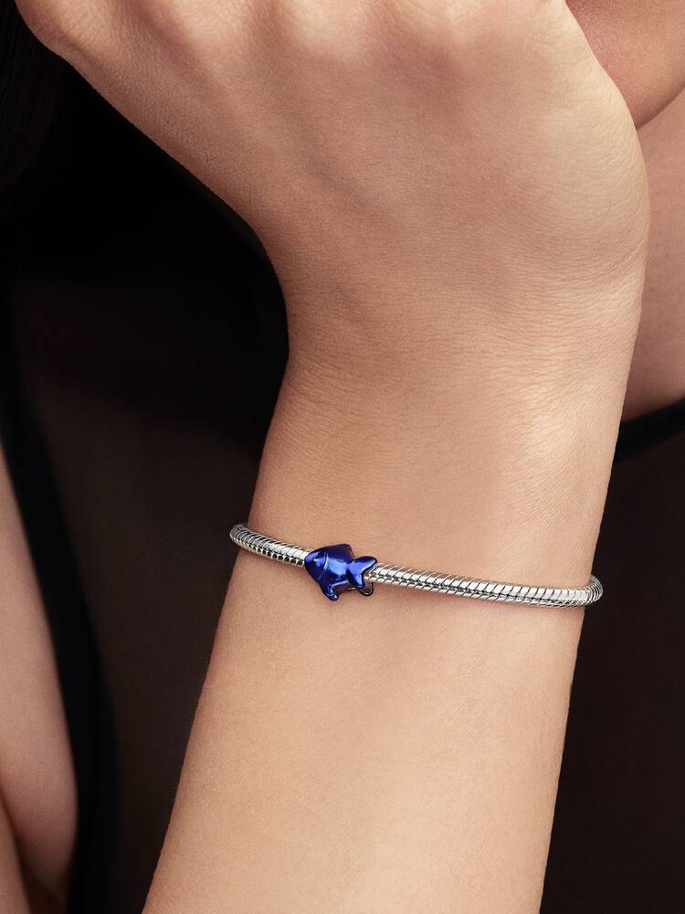 Pandora Mini Charm Pesce effetto metallico blu
