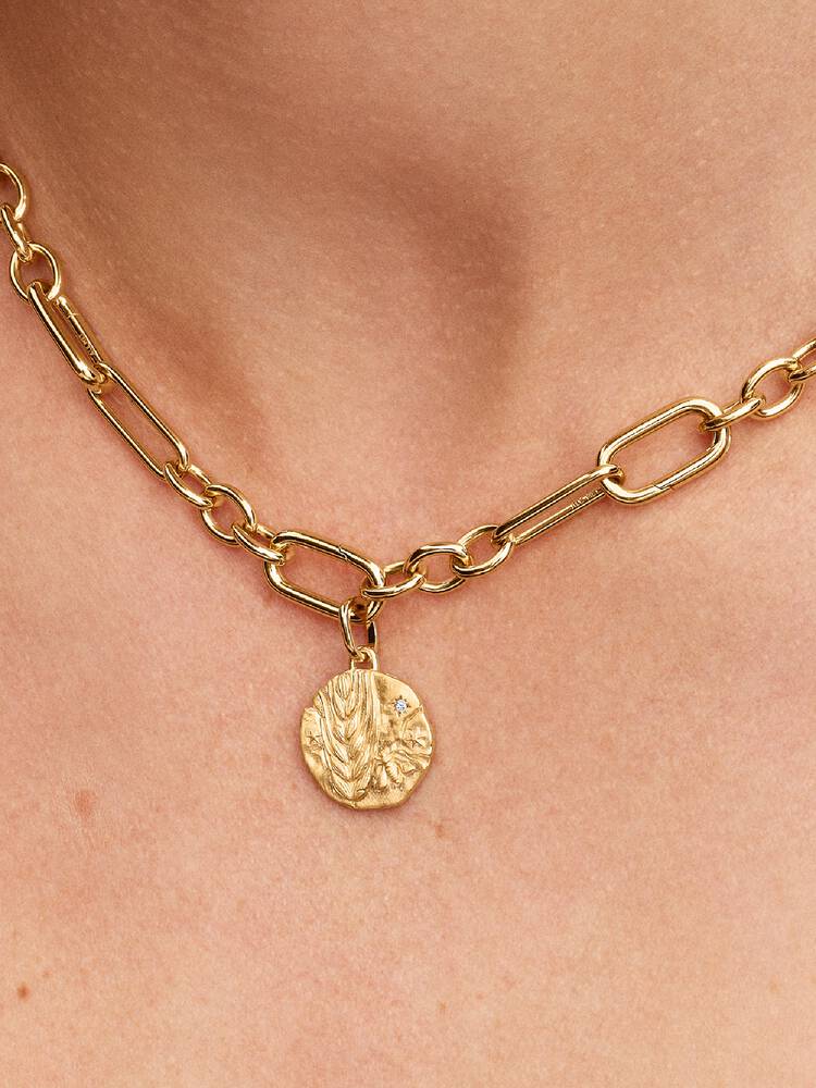 Pandora Charm Medallion Spiga di Grano "Virtus Vera Prosperitas"