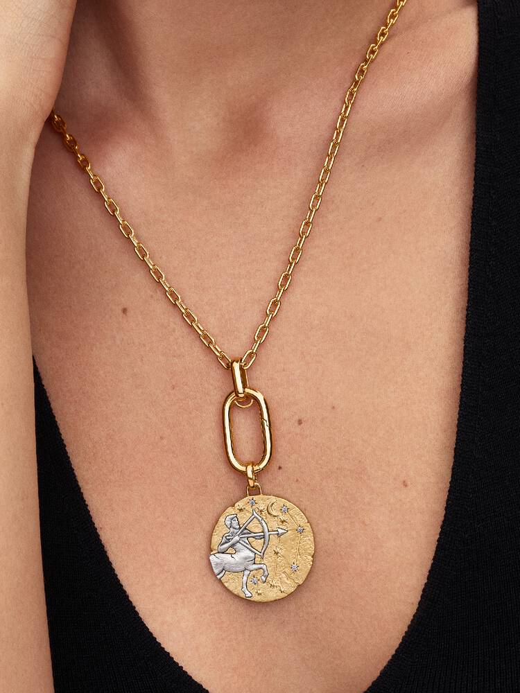 Pandora Charm Medallion XL Sagittario "Vivere Est Audere"