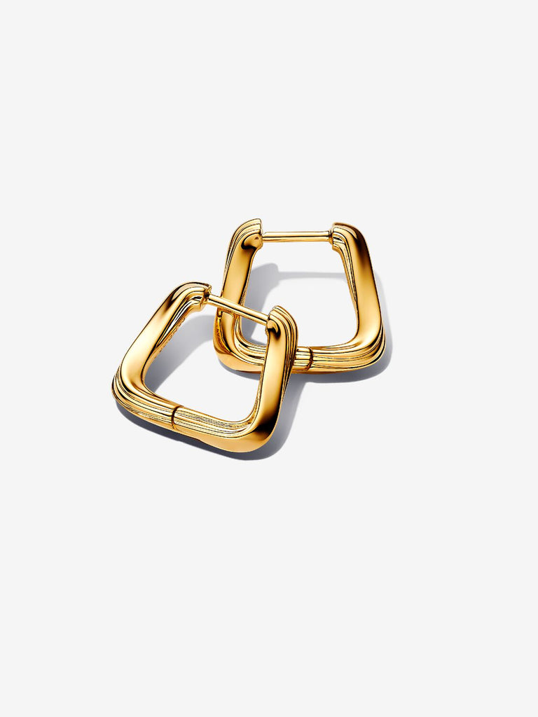 Pandora Orecchini Cerchi Squadrati Linea Avvolgente