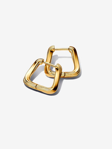 Pandora Orecchini Cerchi Squadrati Linea Avvolgente