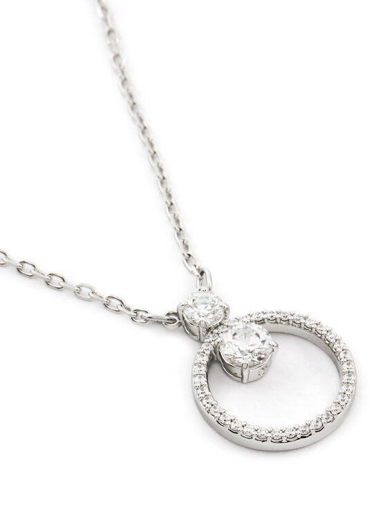 Swarovski Pendente Constella Pavé, Taglio Round, Bianco, Placcato rodio