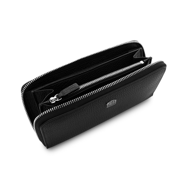 Giovanni Raspini portafoglio con zip grande pelle goffrata