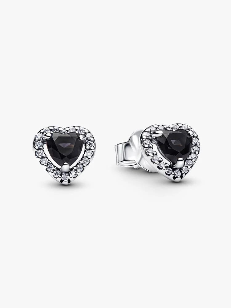 Pandora Orecchini Cuore in Rilievo Nero