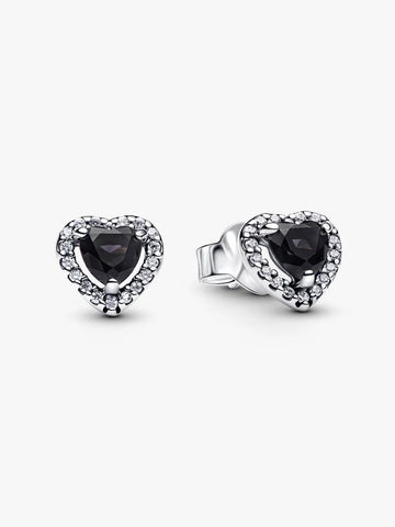 Pandora Orecchini Cuore in Rilievo Nero