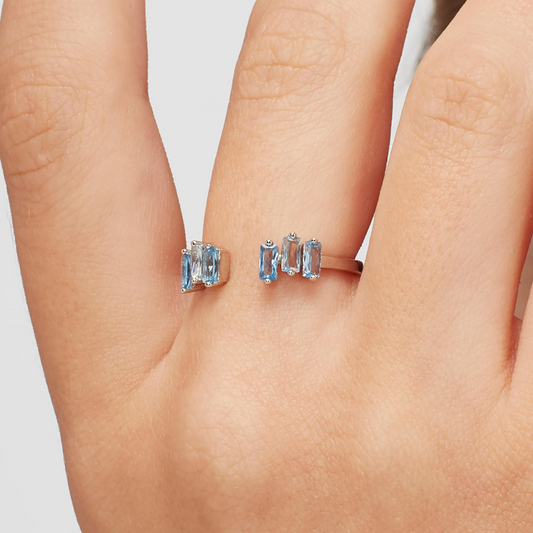 Brosway Anello Fancy Baguette Light Blu