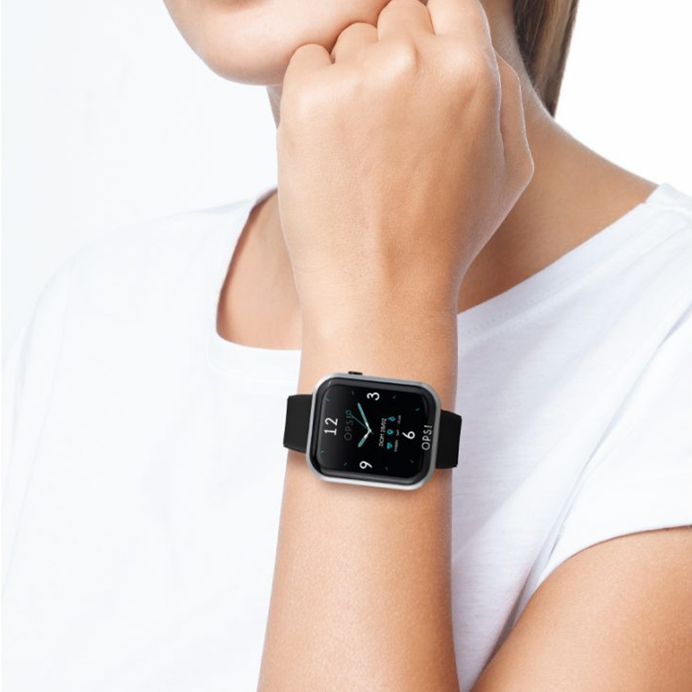 OPSOBJECTS Orologio Smartwatch Call Cinturino In Silicone Nero e Argento