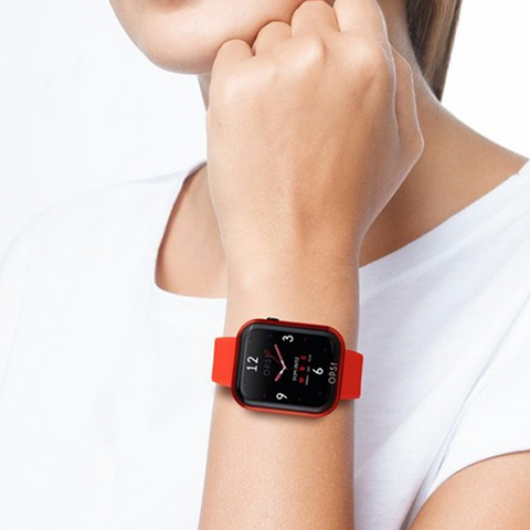 OPSOBJECTS Orologio Smartwatch Call Cinturino In Silicone Nero e Rosso