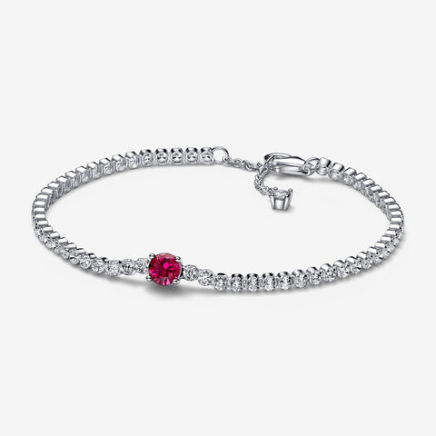 Pandora Bracciale Tennis Pandora con Pietra Rossa