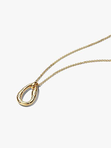 Pandora Collana Ovale Linea Sinuosa con Pietre Luminose