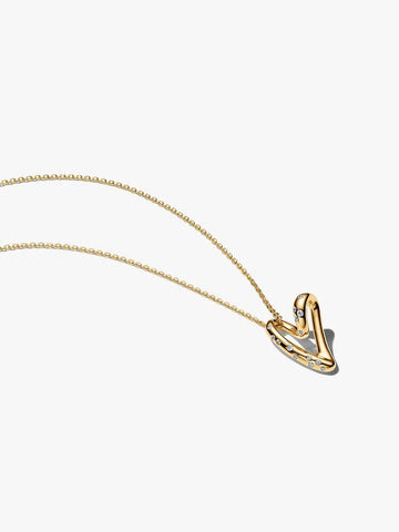 Pandora Collana Cuore Linea Sinuosa con Pietre Luminose