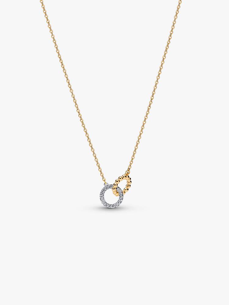 Pandora Collana Cerchi Intrecciati Sfere e Pavé