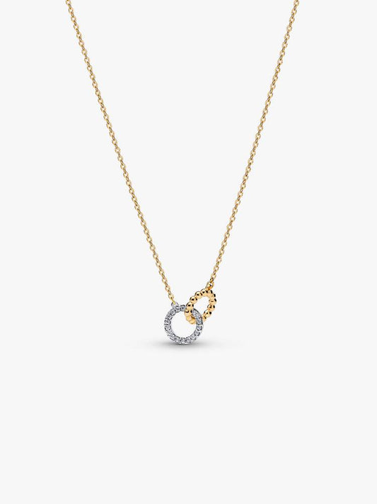 Pandora Collana Cerchi Intrecciati Sfere e Pavé