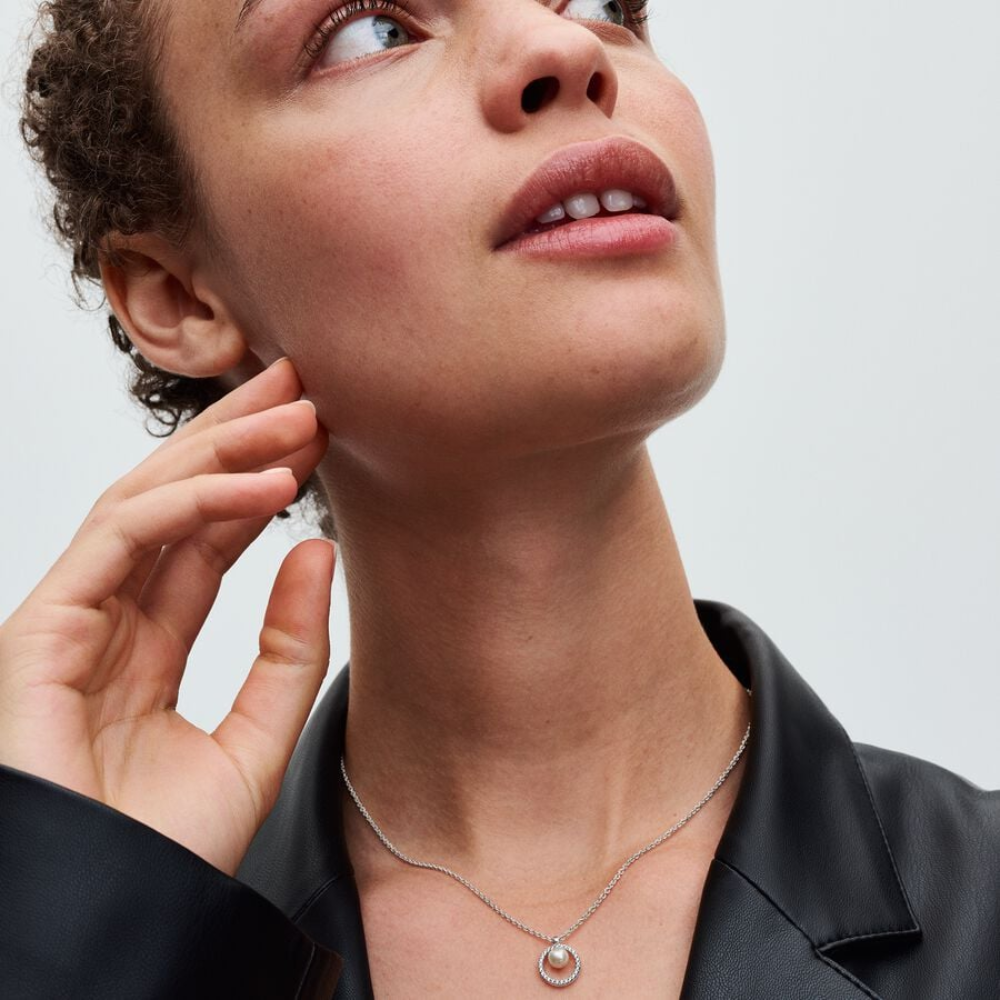 Pandora Collana con Perla d’Acqua Dolce Coltivata e Pavè