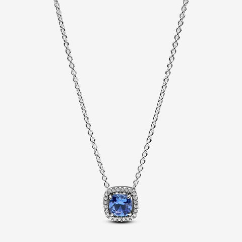 Pandora Collana Punto Luce Quadrato Blu
