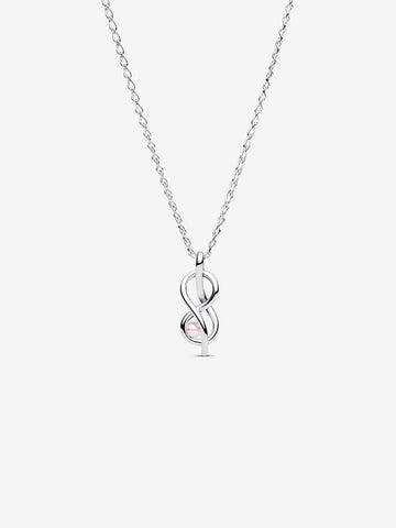 Pandora Collana Legame Infinito con Perla Rosa Artificiale