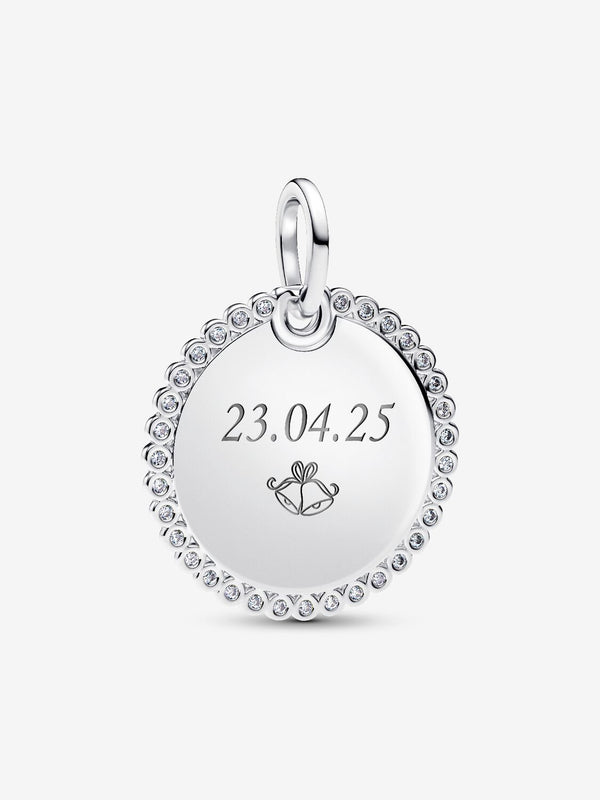 Pandora Charm Pendente Medaglia Luminosa da incidere