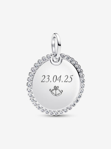 Pandora Charm Pendente Medaglia Luminosa da incidere
