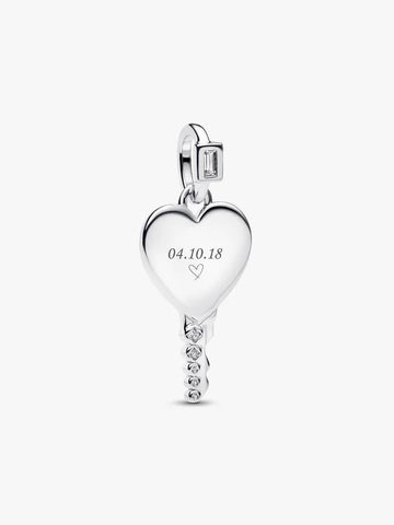 Pandora Charm Pendente Chiave a Cuore da incidere