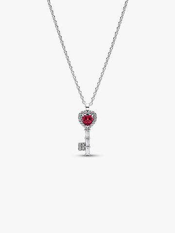 Pandora Collana Chiave con Cuore Rosso
