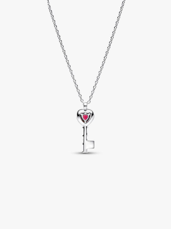 Pandora Collana Chiave con Cuore Rosso
