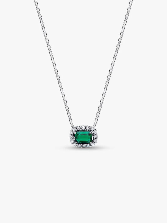 Pandora Collana Punto Luce Rettangolo Verde