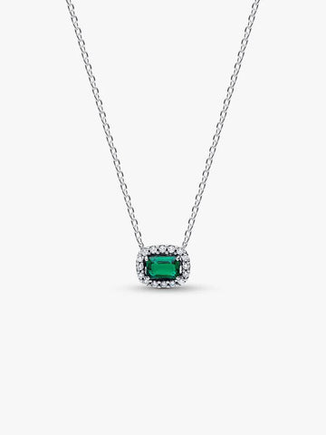 Pandora Collana Punto Luce Rettangolo Verde