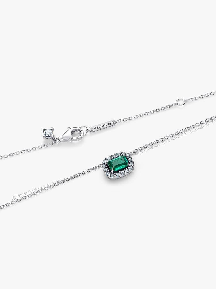 Pandora Collana Punto Luce Rettangolo Verde