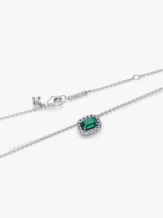 Pandora Collana Punto Luce Rettangolo Verde