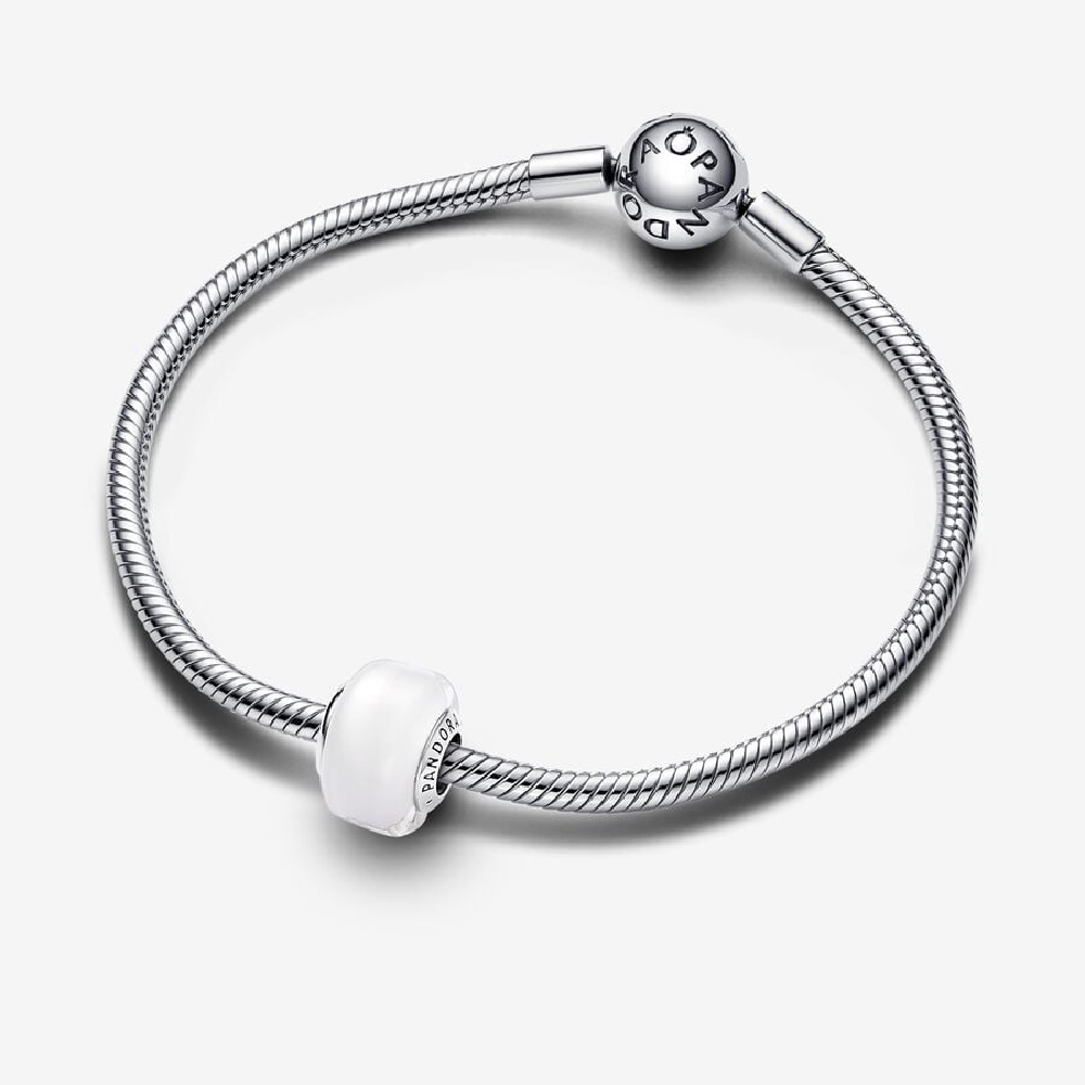 Pandora Charm Mini Vetro di Murano Bianco