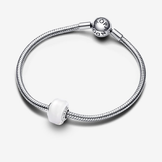 Pandora Charm Mini Vetro di Murano Bianco