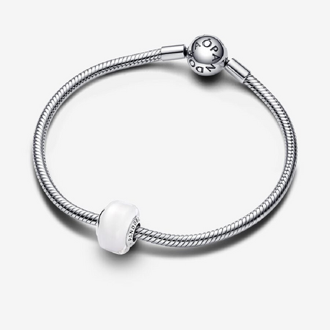 Pandora Charm Mini Vetro di Murano Bianco