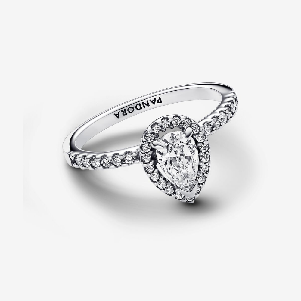 Pandora Anello Punto Luce Goccia Piccola Argento