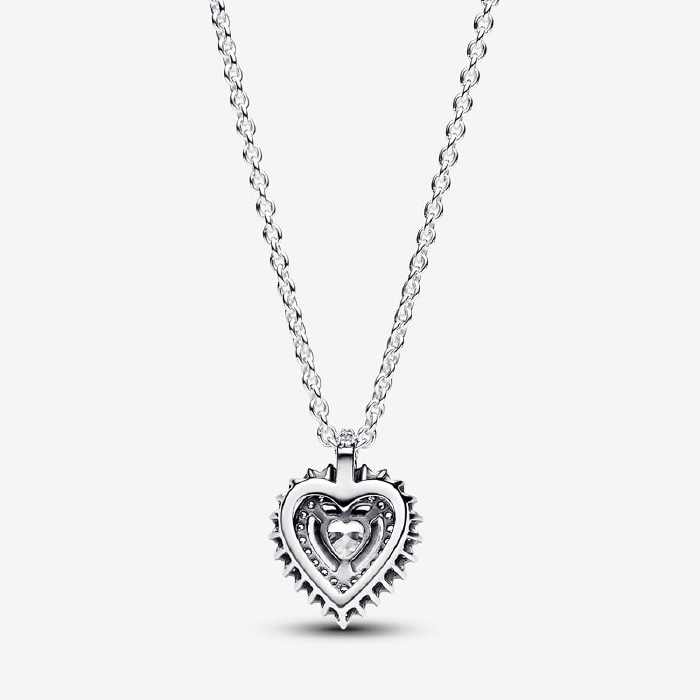 Pandora Collana Punto Luce Cuore e Pavé