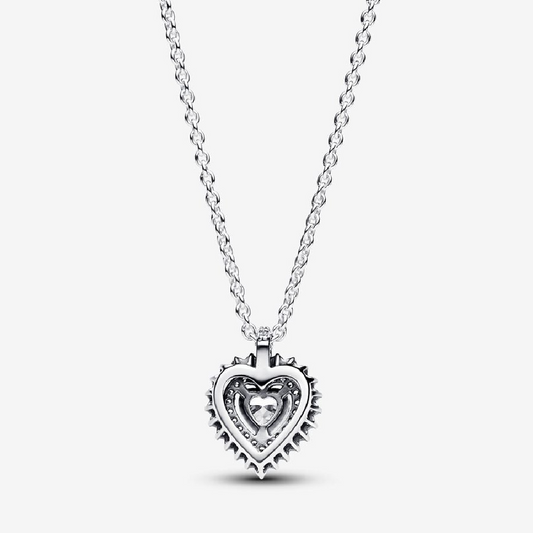 Pandora Collana Punto Luce Cuore e Pavé