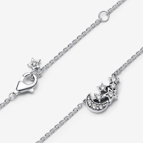 Collana luna e stelle in argento - Italia Collana luna e stelle in argento - Italia