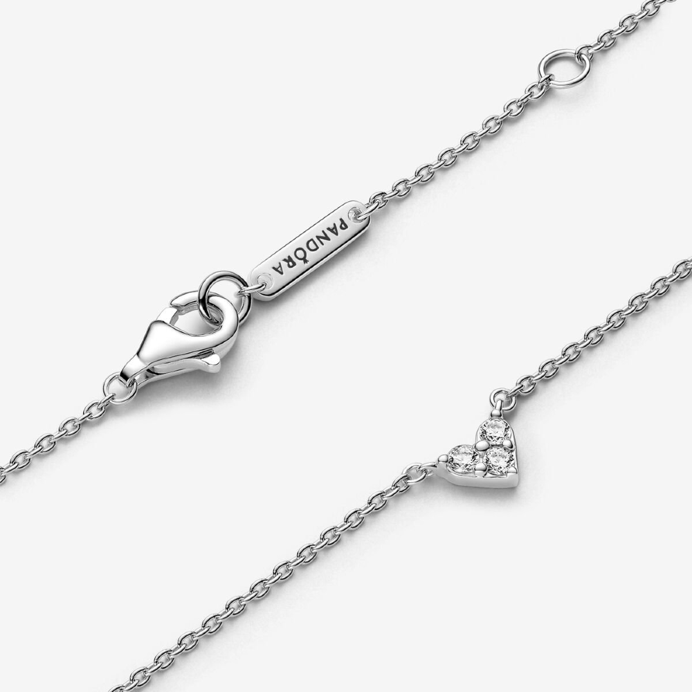 Pandora Collana Cuore con Tre Pietre Argento