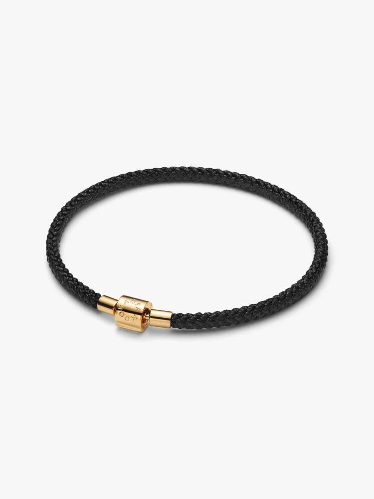 Pandora Bracciale in Corda Nera con Chiusura a Barile