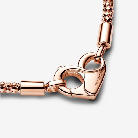Pandora Bracciale Maglia Geometrica con Chiusura a Cuore