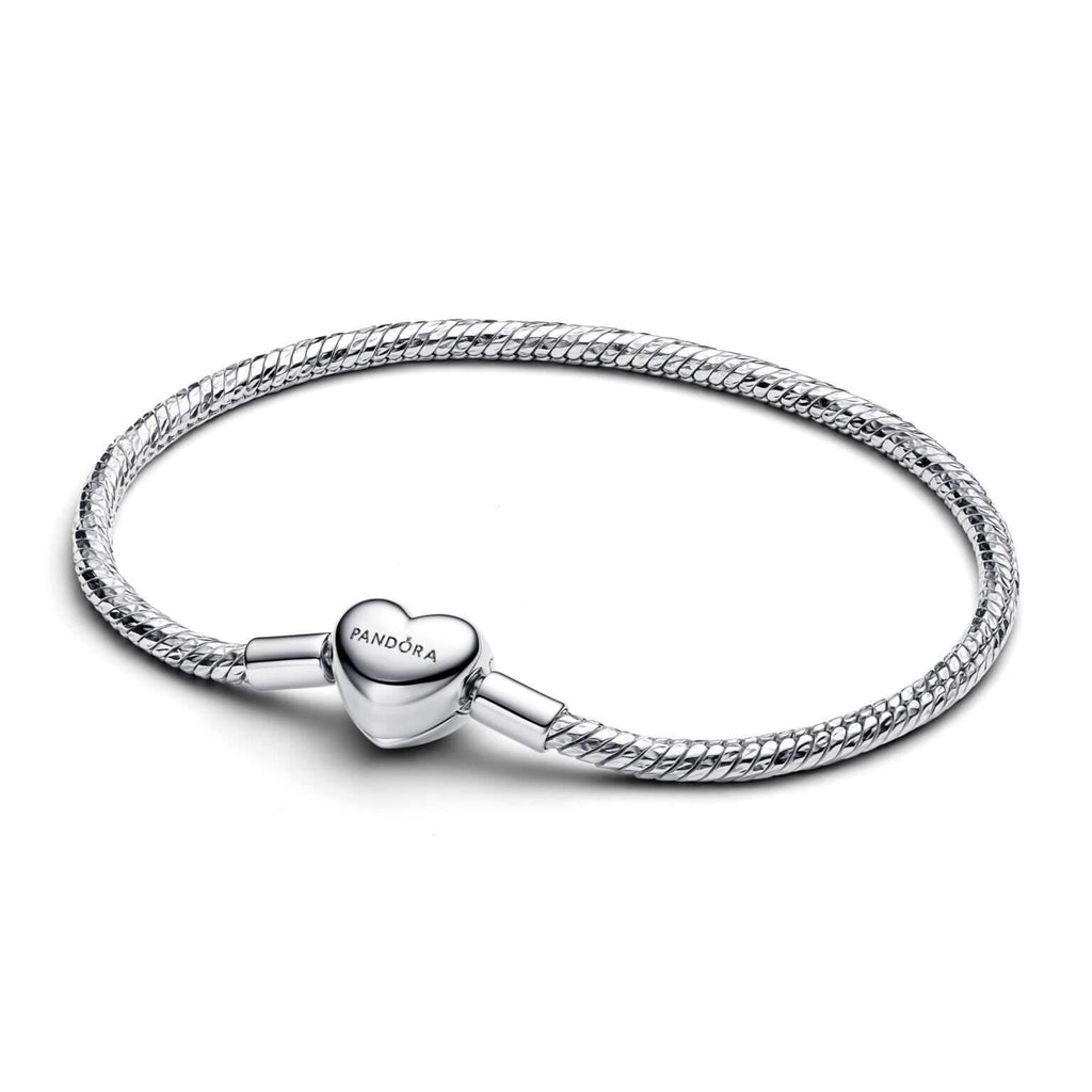 Pandora Bracciale Maglia Snake Sfaccettata con Chiusura a Cuore