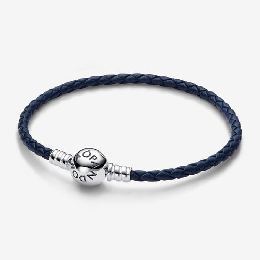 Pandora Bracciale Moments in Pelle Blu