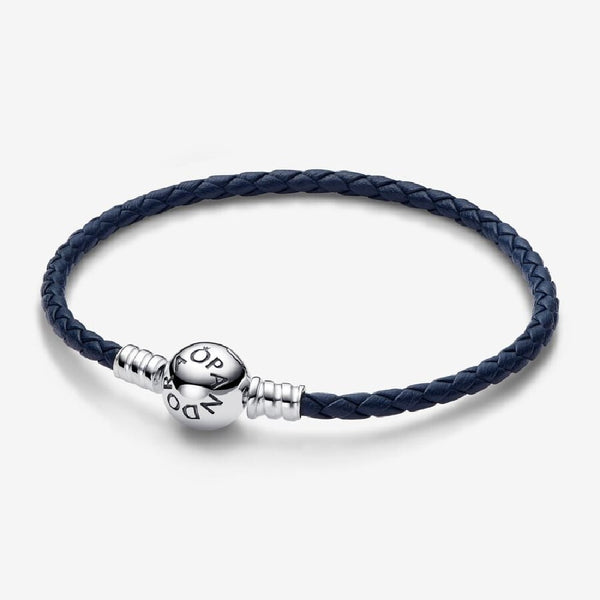 Pandora Bracciale Moments in Pelle Blu