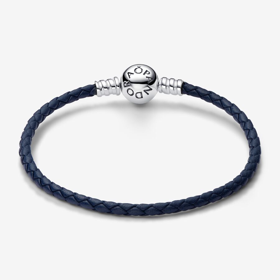 Pandora Bracciale Moments in Pelle Blu