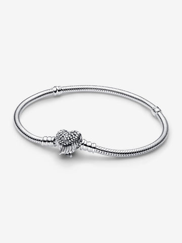 Pandora Bracciale Chiusura a Cuore e Ali d'Angelo