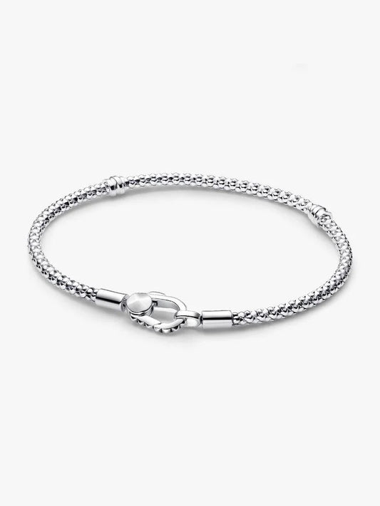 Pandora Bracciale Maglia Geometrica con Chiusura a Moschettone