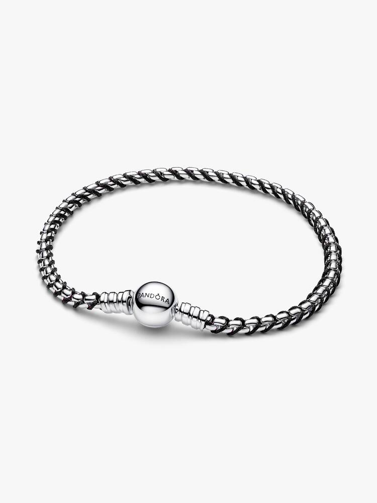 Pandora Bracciale Intreccio Tessuto Nero