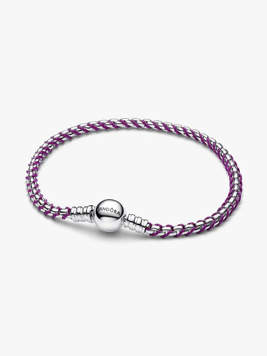 Pandora Bracciale Intreccio Tessuto Viola