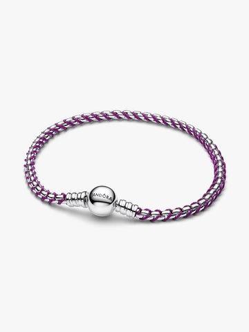 Pandora Bracciale Intreccio Tessuto Viola