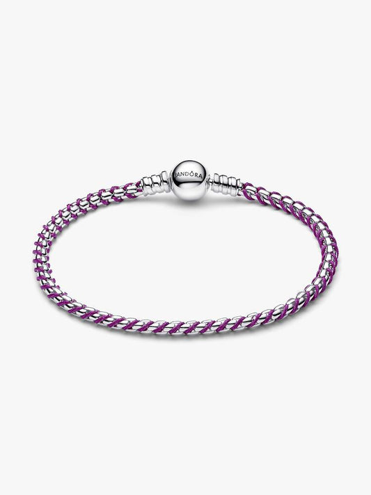 Pandora Bracciale Intreccio Tessuto Viola