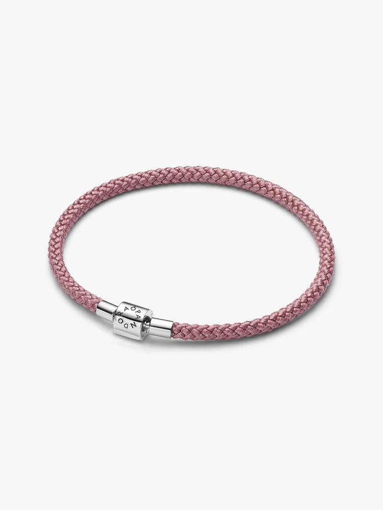 Pandora Bracciale in Corda Rosa con Chiusura a Barile